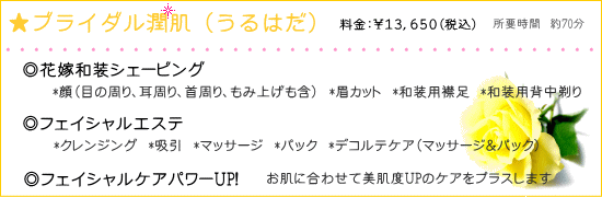 ブライダルシェービングをお探しの方に 1日コース 1回でも間に合う 輝く花嫁さまメニュー 東京都 千葉県 埼玉県 神奈川県